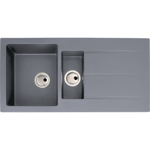 Abode Zero 1.5B & Drainer Granite Inset Sink - Grey Metallic - Unbeatable Bathrooms