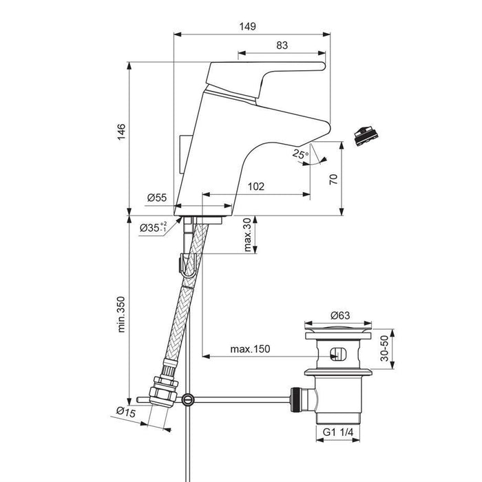 Ideal Standard Active single lever one hole basin mixer - Unbeatable Bathrooms