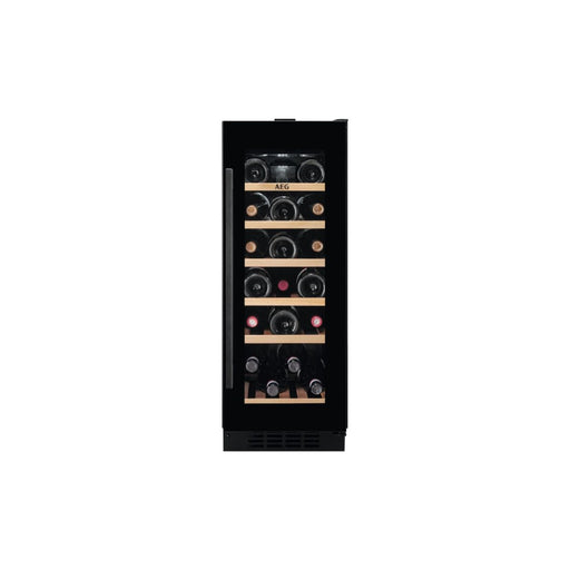 AEG AWS4020B5B B/U 30cm Wine Cabinet - Black Glass - Unbeatable Bathrooms