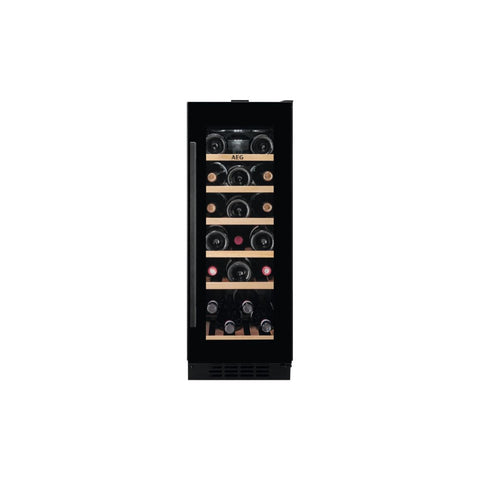 AEG AWS4020B5B B/U 30cm Wine Cabinet - Black Glass - Unbeatable Bathrooms