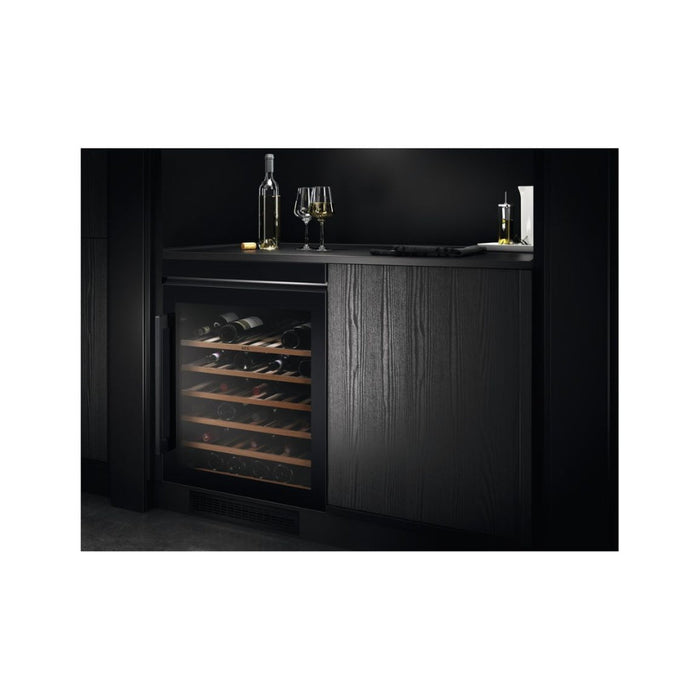 AEG AWS4052B5B B/U 60cm Wine Cabinet - Black Glass - Unbeatable Bathrooms