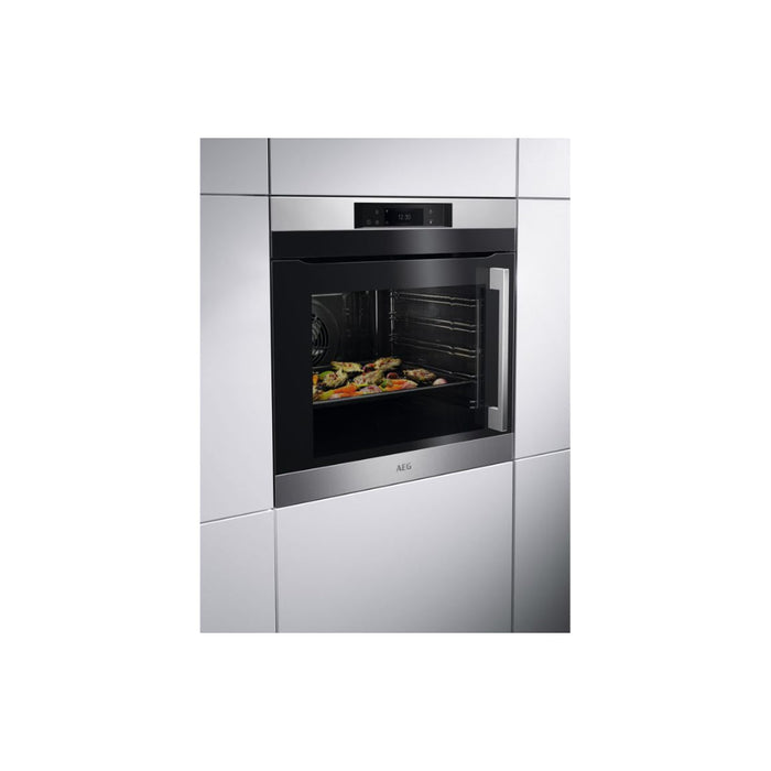 AEG BPK742L81M Side Opening LHH Single Pyrolytic Oven - St/Steel - Unbeatable Bathrooms