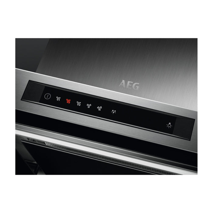 AEG DIK6180HG 100cm Island Hood - Black Glass & St/Steel - Unbeatable Bathrooms