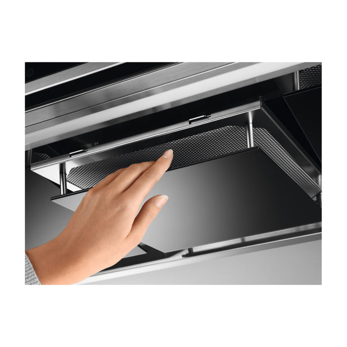 AEG DIK6180HG 100cm Island Hood - Black Glass & St/Steel - Unbeatable Bathrooms