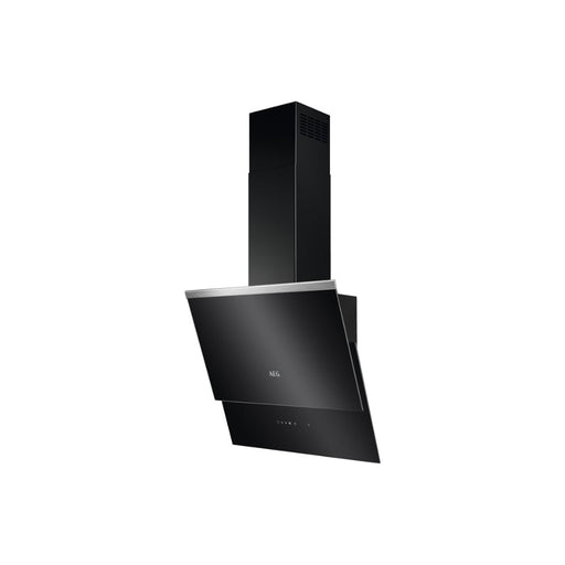 AEG DVB5560B 55cm Angled Chimney Hood - Black Glass - Unbeatable Bathrooms