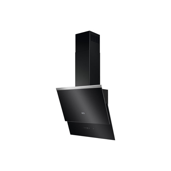 AEG DVB5560B 55cm Angled Chimney Hood - Black Glass - Unbeatable Bathrooms