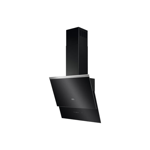 AEG DVB5560B 55cm Angled Chimney Hood - Black Glass - Unbeatable Bathrooms