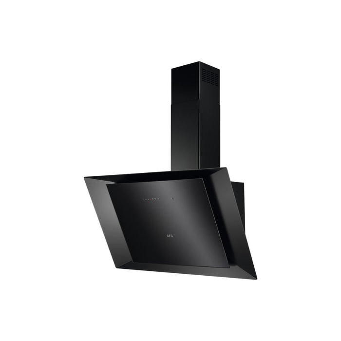 AEG DVK6981HB 90cm Vertical Chimney Hood - Matt Black & Black Glass - Unbeatable Bathrooms