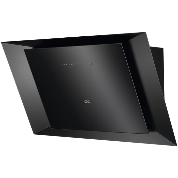 AEG DVK6981HB 90cm Vertical Chimney Hood - Matt Black & Black Glass - Unbeatable Bathrooms