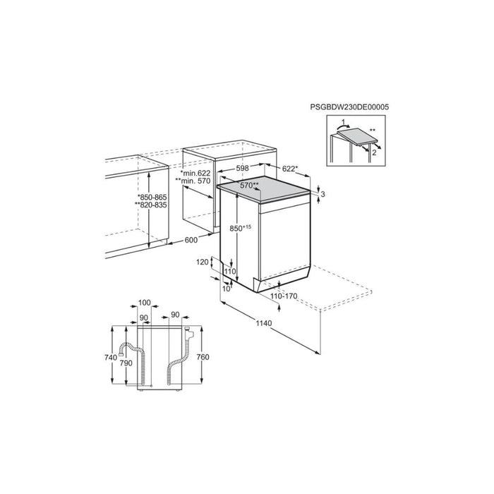 AEG FFB64627ZM F/S 13 Place Dishwasher - St/Steel - Unbeatable Bathrooms