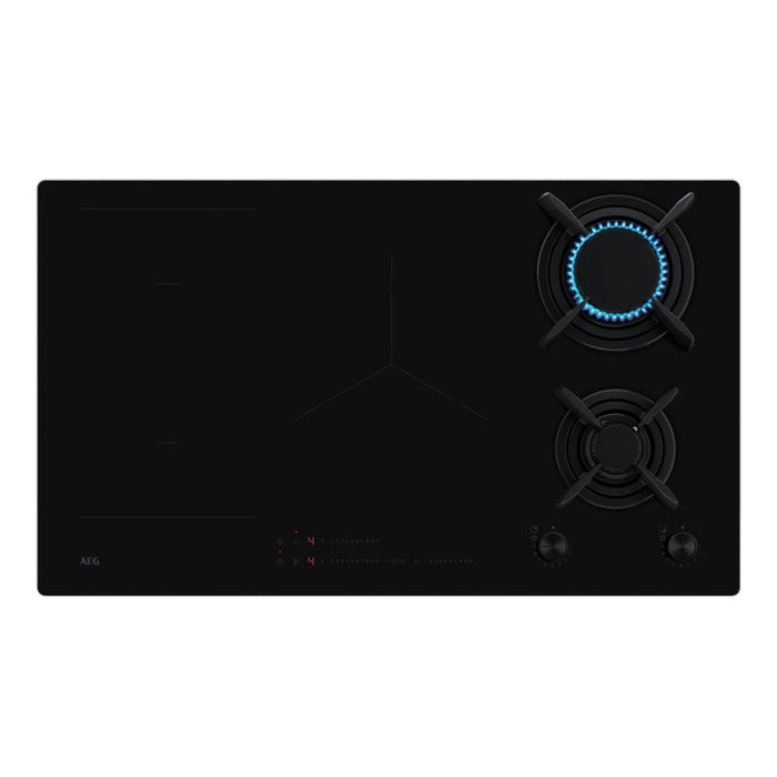 AEG HDB95623NB 90cm Induction & Gas Hob - Black - Unbeatable Bathrooms