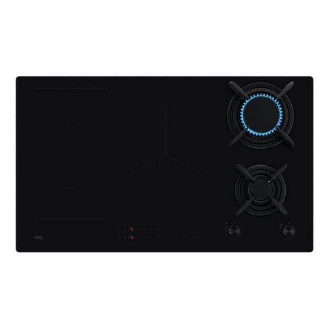 AEG HDB95623NB 90cm Induction & Gas Hob - Black - Unbeatable Bathrooms