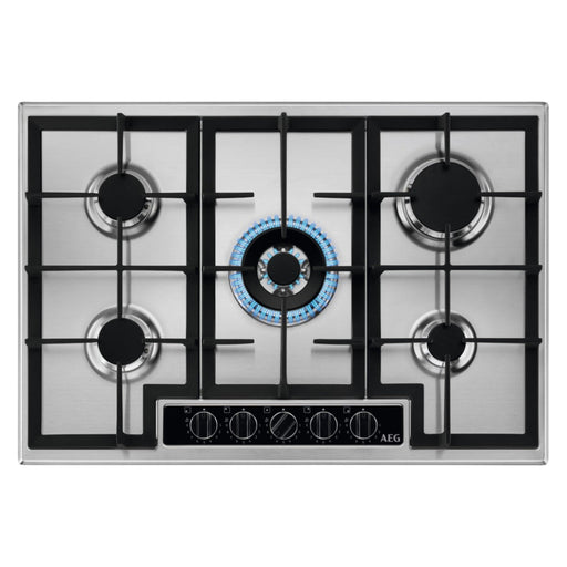 AEG HGB75420YM 75cm Gas Hob - St/Steel - Unbeatable Bathrooms