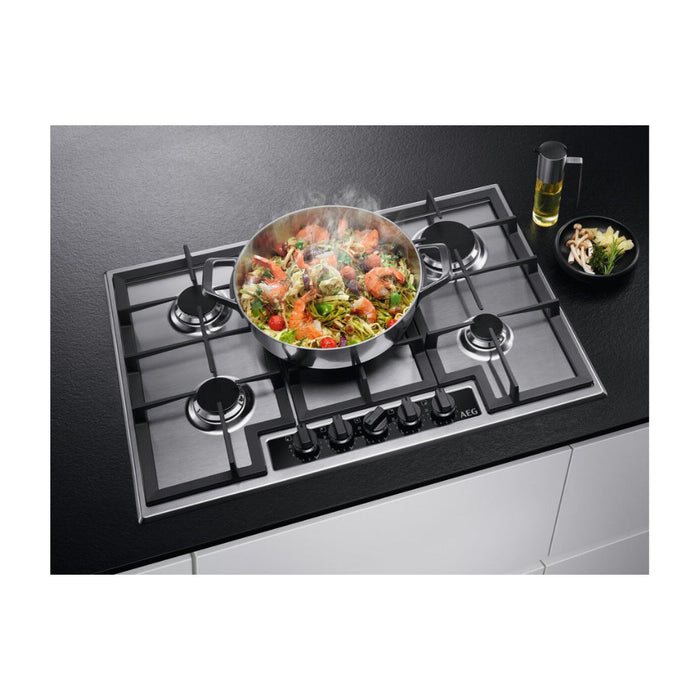 AEG HGB75420YM 75cm Gas Hob - St/Steel - Unbeatable Bathrooms