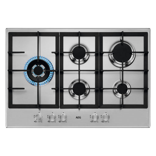 AEG HGB75500SM 75cm Gas Hob - St/Steel - Unbeatable Bathrooms