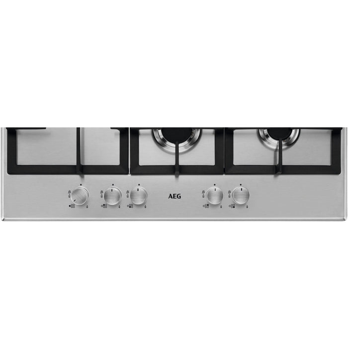 AEG HGB75500SM 75cm Gas Hob - St/Steel - Unbeatable Bathrooms