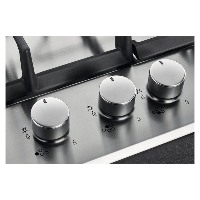 AEG HGB75500SM 75cm Gas Hob - St/Steel - Unbeatable Bathrooms