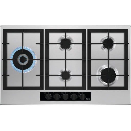 AEG HGB95522YM 90cm Gas Hob - St/Steel - Unbeatable Bathrooms