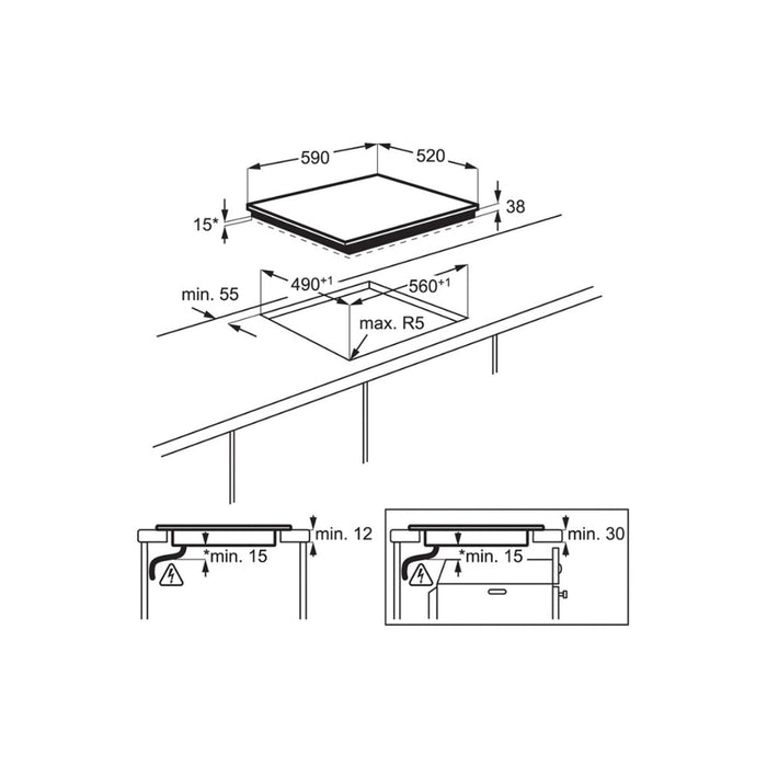 AEG HK624010FB 60cm Ceramic Hob - Black - Unbeatable Bathrooms