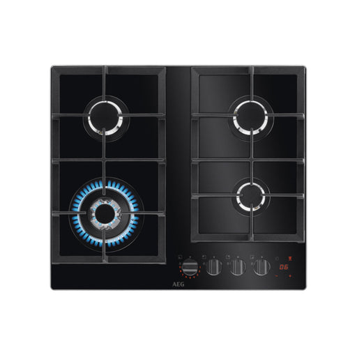 AEG HKB64450NB 60cm Gas on Glass Hob - Black - Unbeatable Bathrooms