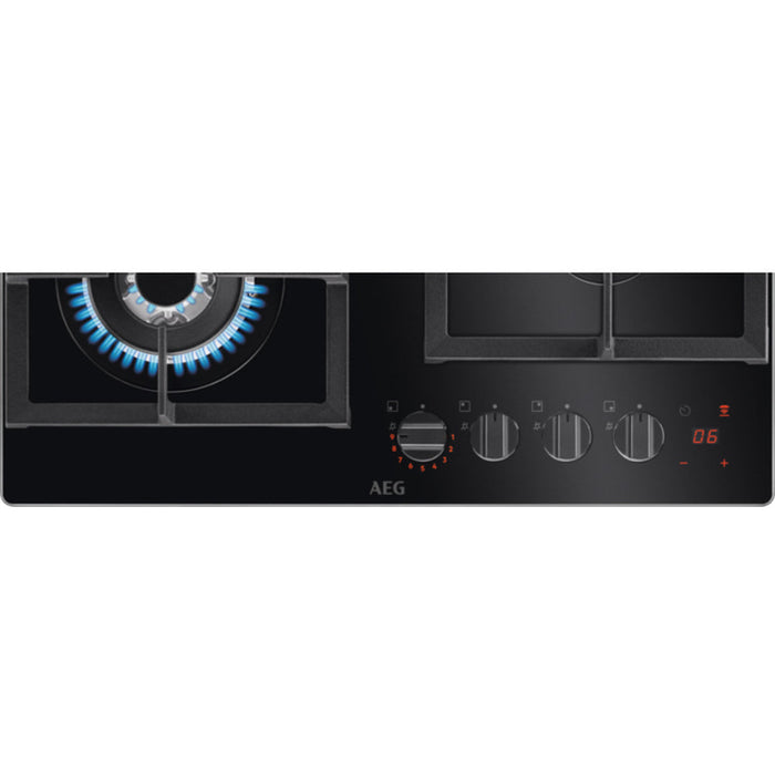 AEG HKB64450NB 60cm Gas on Glass Hob - Black - Unbeatable Bathrooms