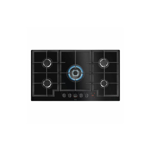 AEG HKB95450NB 90cm Gas on Glass Hob - Black - Unbeatable Bathrooms