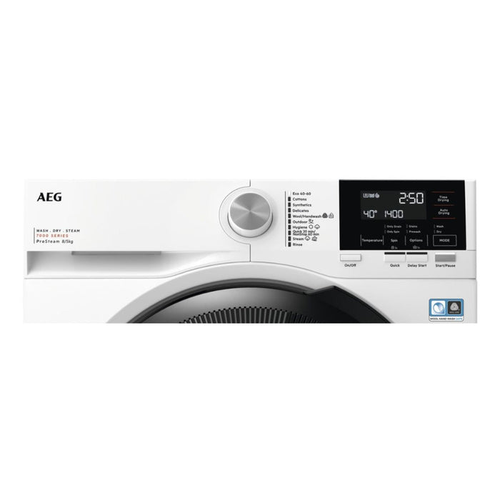 AEG LWR7185M4B F/S 8/5kg 1400rpm Washer Dryer - White - Unbeatable Bathrooms