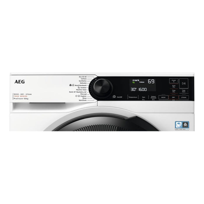 AEG LWR7496O4B F/S 9/6kg 1600rpm ProSteam Washer Dryer - White - Unbeatable Bathrooms