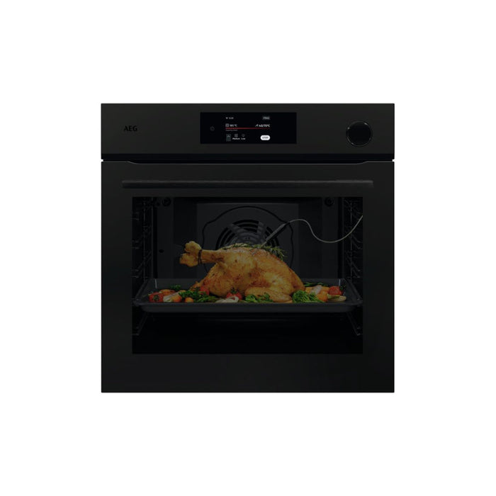 AEG NBR7P731ST Single Pyrolytic Oven w/Steam - Matt Black - Unbeatable Bathrooms