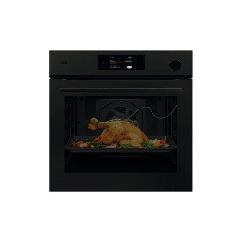 AEG NBR7P731ST Single Pyrolytic Oven w/Steam - Matt Black - Unbeatable Bathrooms