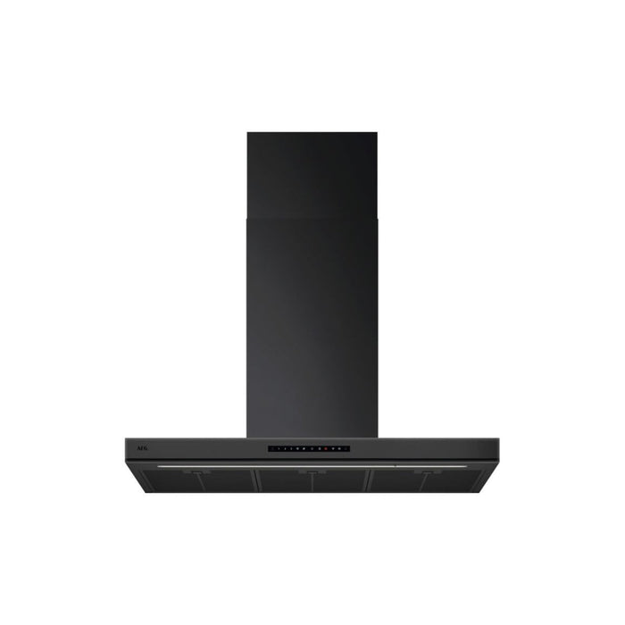 AEG NDB9791AT 90cm Flat Box Chimney Hood - Matt Black - Unbeatable Bathrooms