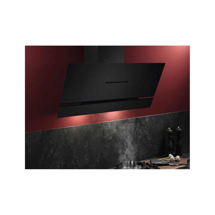 AEG NDV9791AT 90cm Angled Chimney Hood - Matt Black - Unbeatable Bathrooms