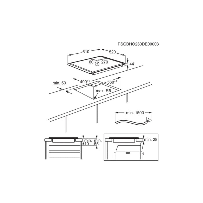 AEG NII64G00AZ 60cm Induction Hob - SaphirMatt - Unbeatable Bathrooms
