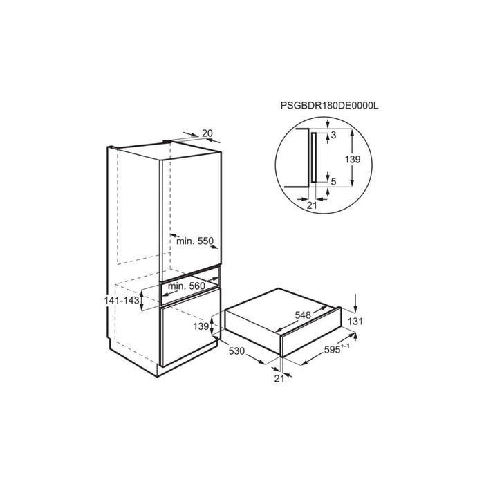AEG OD8K11B 14cm Warming Drawer - Black - Unbeatable Bathrooms