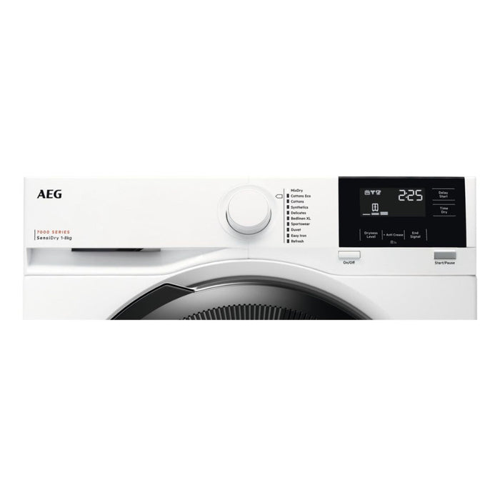 AEG TR718L4B F/S 8kg Heat Pump Condenser Dryer - White - Unbeatable Bathrooms