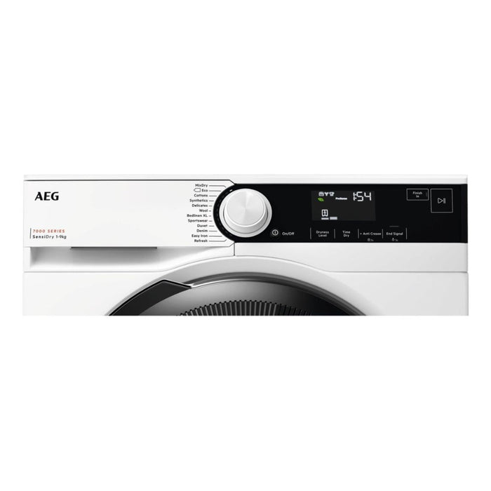 AEG TR739G4B F/S 9kg Heat Pump Condenser Dryer - White - Unbeatable Bathrooms
