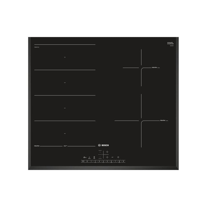 Bosch Serie 6 PXE651FC1E 60cm Flex Induction Hob - Black - Unbeatable Bathrooms