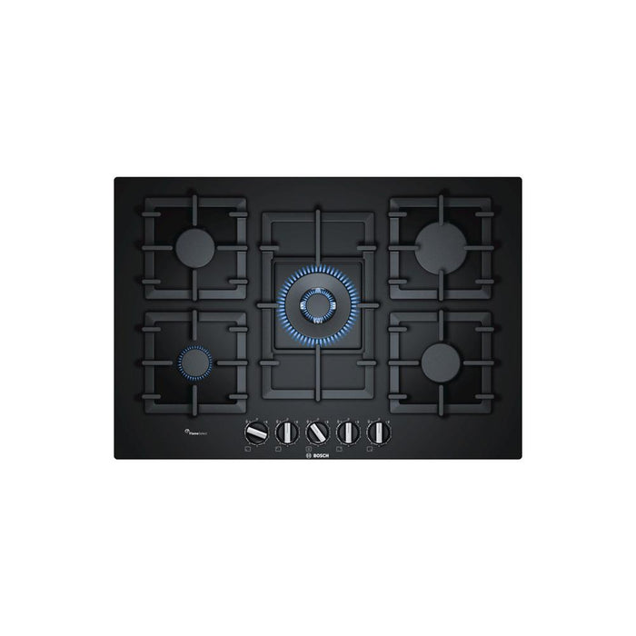 Bosch Serie 6 PPQ7A6B90 75cm Gas Hob - Black Glass - Unbeatable Bathrooms