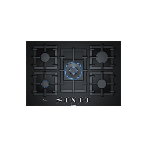Bosch Serie 6 PPQ7A6B90 75cm Gas Hob - Black Glass - Unbeatable Bathrooms