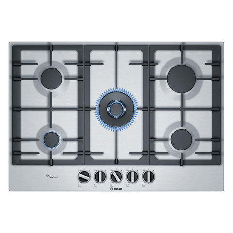 Bosch Serie 6 PCQ7A5B90 75cm Gas Hob - Stainless Steel - Unbeatable Bathrooms