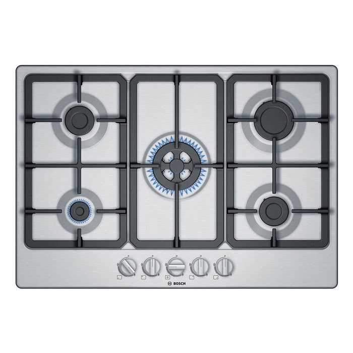 Bosch Serie 4 PGQ7B5B90 75cm Gas Hob - Stainless Steel - Unbeatable Bathrooms