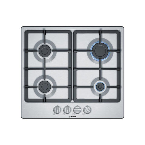 Bosch Serie 4 PGP6B5B90 60cm Gas Hob - Stainless Steel - Unbeatable Bathrooms