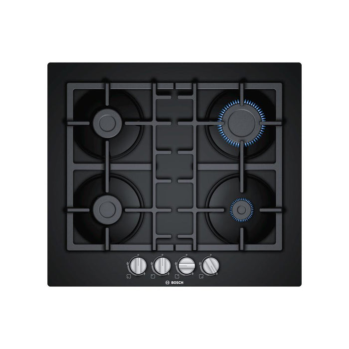 Bosch Serie 4 PNP6B6B90 60cm Gas On Glass Hob - Black Glass - Unbeatable Bathrooms