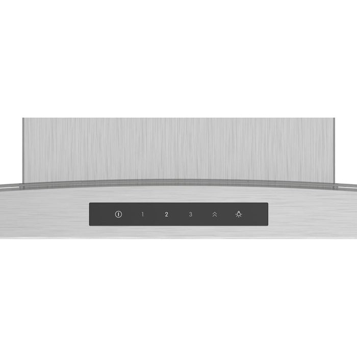 Bosch Serie 4 DWA66DM50B 60cm Curved Glass Chimney Hood - Brushed Steel - Unbeatable Bathrooms