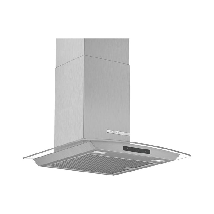 Bosch Serie 4 DWA66DM50B 60cm Curved Glass Chimney Hood - Brushed Steel - Unbeatable Bathrooms