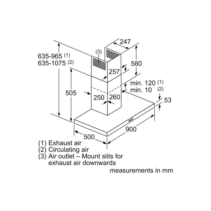 Bosch Series 2 DWB94BC50B Box Design Chimney Hood - St/Steel - Unbeatable Bathrooms