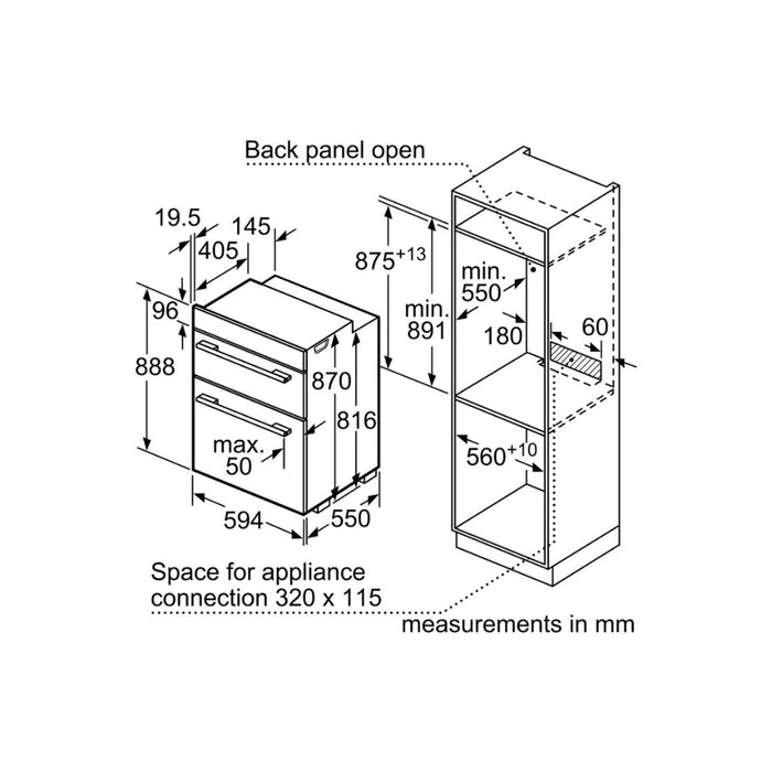 Bosch Series 2 MHA133BR0B Double Electric Oven - Brushed Steel - Unbeatable Bathrooms