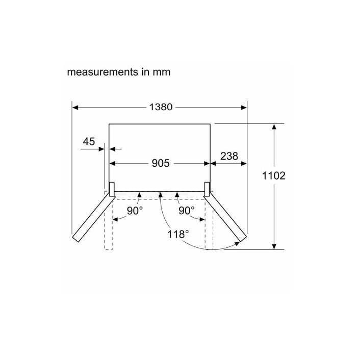 Bosch Series 4 KFN96APEAG F/S NoFrost 4 Door Fridge Freezer - Metallic Silver - Unbeatable Bathrooms