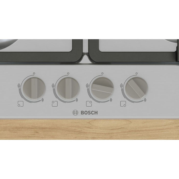 Bosch Series 4 PGP6B5K90 60cm Gas Hob - St/Steel - Unbeatable Bathrooms