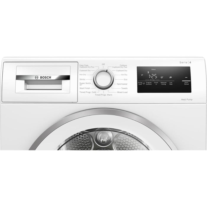 Bosch Series 4 WTH85226GB F/S 8kg Heat Pump Condenser Dryer - White - Unbeatable Bathrooms